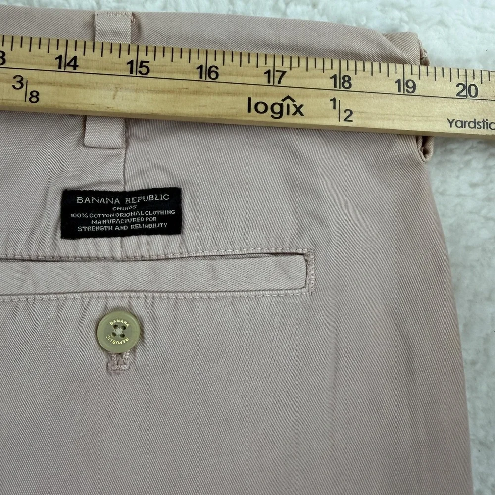 Banana Republic Aiden Chino Pants Mens 38x30 Pink Straight Leg‎ Cotton Casual